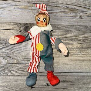 Vintage Christmas Pixie Elf Clown Ornament Made In Japan Noel 4120